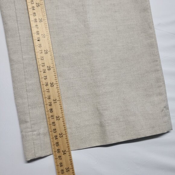 Axis Mens Pants Linen Blend 36 X 34 Straight Leg Pockets Cream Washable - Picture 12 of 14